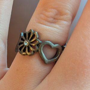 Y2K Flower Heart Ring